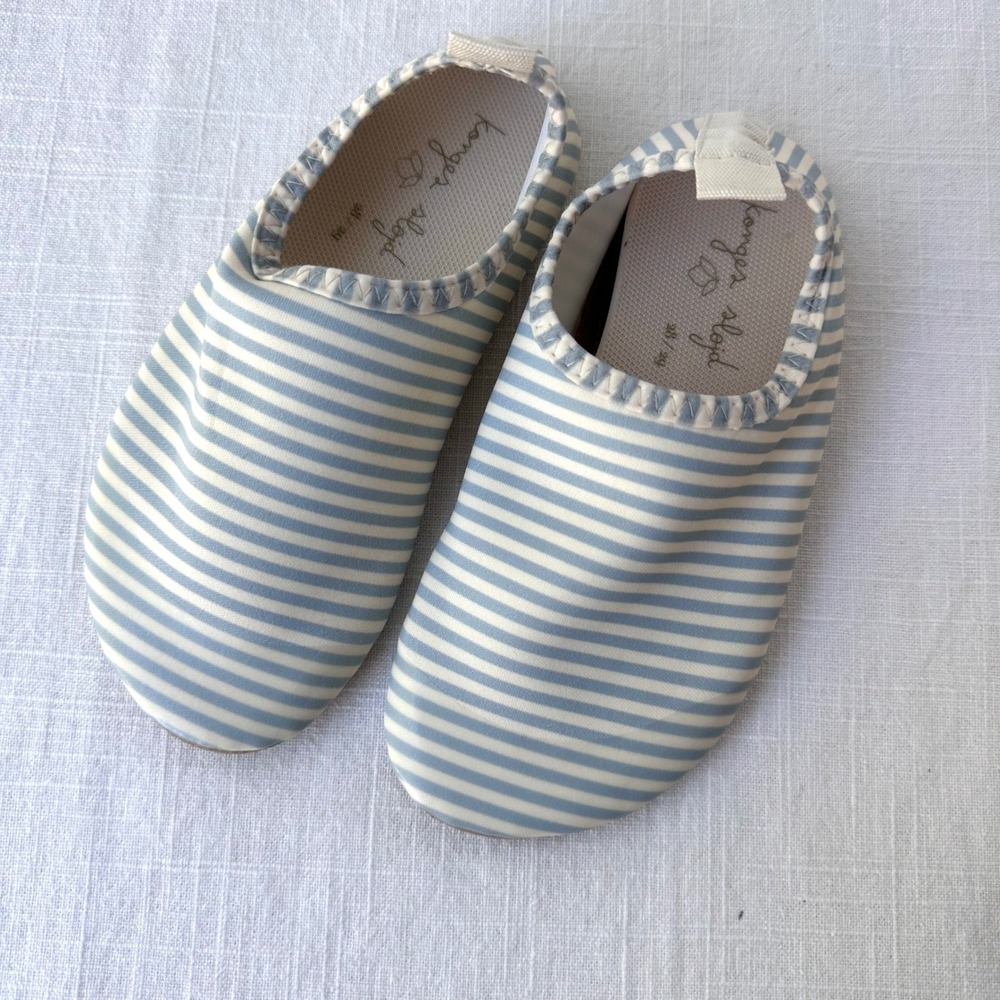 Konges Slojd Kids Swim Shoes Blue White Striped Water Shoes Size 28/29